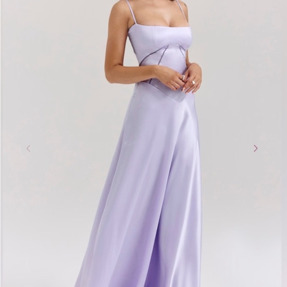 House of CB Anabella Lace Up Corset Dress Maxi Dress - Orchid
